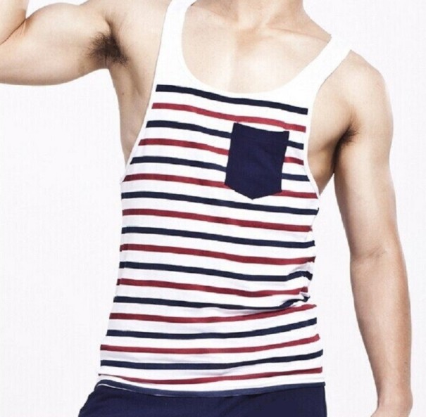 Men's Striped Vest T1994 L 2