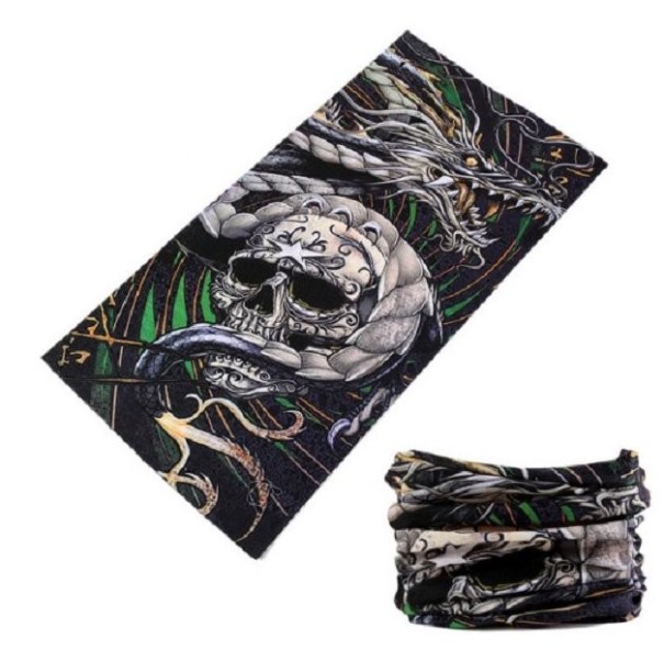 Men's Stylish Neck Warmer - Dragon and Skull 1