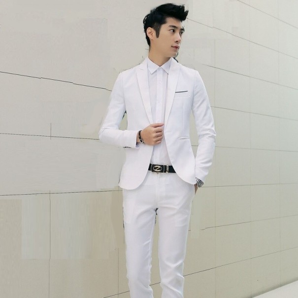 Men's Suit F374 white M