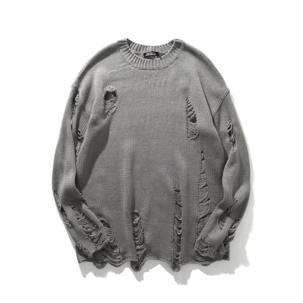 Men's Sweater with Holes grey S