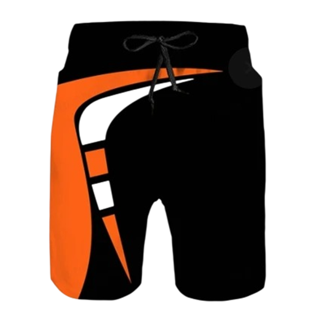 Men's Swim Shorts Polyester Plain Coloured With Stripes Drawstring Summer Beach Pool Sporty Style orange M
