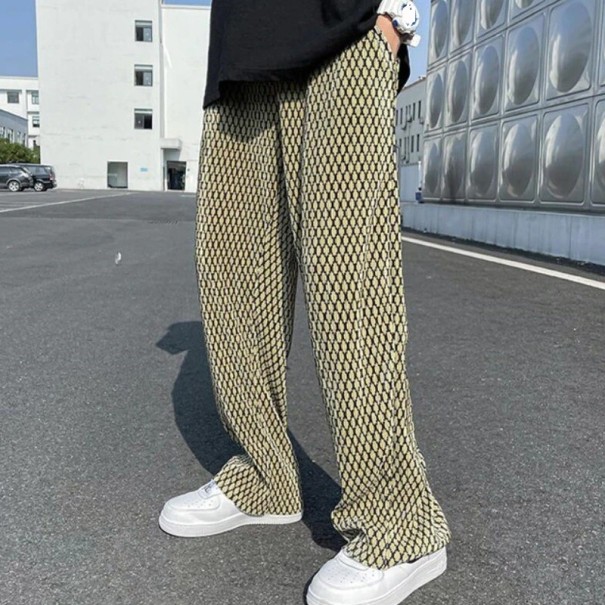 Men's Trousers with Pattern F1699 yellow XXS