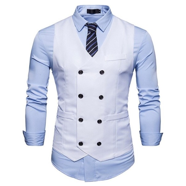 Men's Waistcoat F395 white XXS