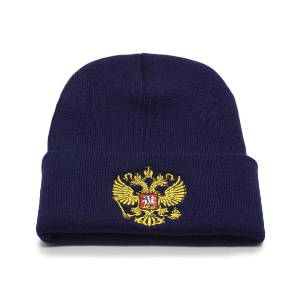 Men's Winter Hat with Crest J2647 blue