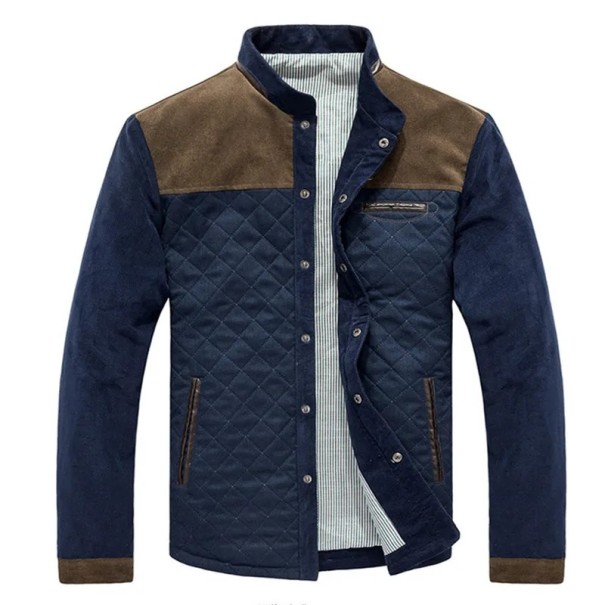 Men's Winter Jacket Windproof Design Button Fastening Polyester Jacket with Practical Pockets Warm Winter Design for Cold Periods brown XS