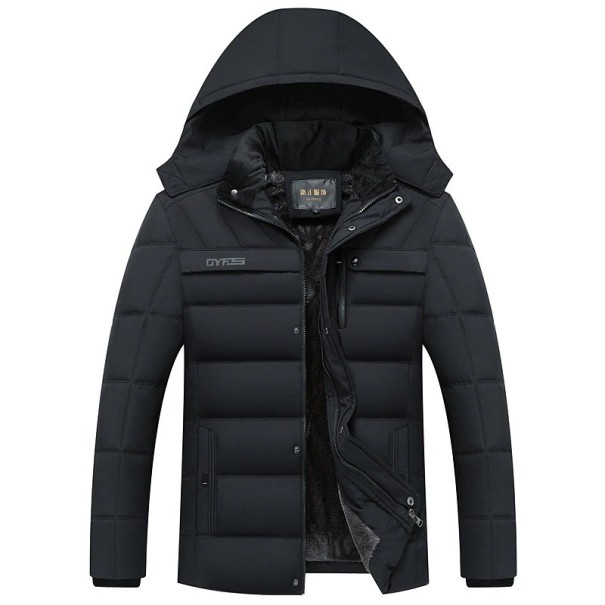 Men's Winter Jacket with Hood A1802 black L 1