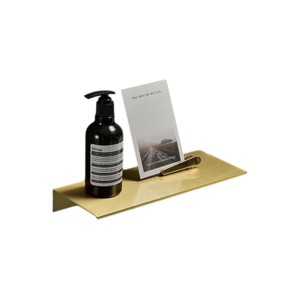 Mensola da bagno moderna 30x12 cm Scaffale in metallo per bagno Montaggio a vite Mensola per cosmetici e accessori oro