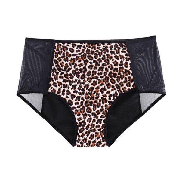 Menštruačné nohavičky s vysokým pásom leopardí XL