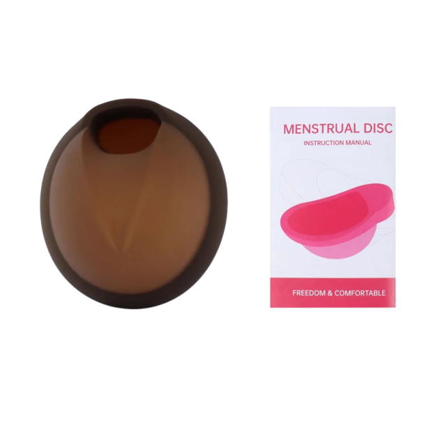 Menstruační disk 45 ml 7.2 x 6.4 x 3 cm silikonový menstruační kalíšek ze silikonu hygienická pomůcka pro použití během menstruace hnědá