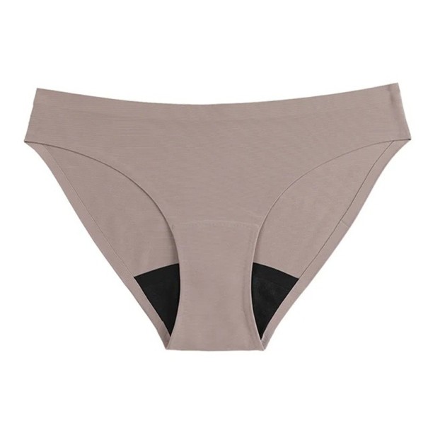Menstruační kalhotky 4vrstvé spodní prádlo polyester nylon elastan spandex jednobarevné kalhotky pro menstruaci opakovaně použitelné béžova XS