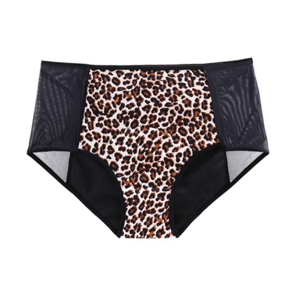 Menstruační kalhotky s vysokým pasem leopardí M