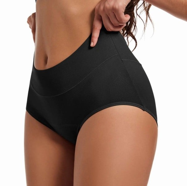 Menstruationsunderkläder 4 lager absorptionskonstruktion Bambusfiber elastan Återanvändbara underkläder för menstruation svart L