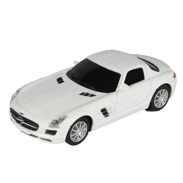 Mercedes-Benz SLS AMG Model Car 1:43 White Plastic Model Sports Coupe Detailed Miniature Supercar Toy for Children Collectible Gift 1