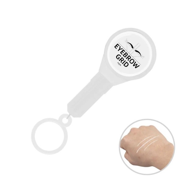 Merknit voor wenkbrauwen met kleur Plastic applicator met gespannen draad voor nauwkeurige markering van de vorm van de wenkbrauw wit