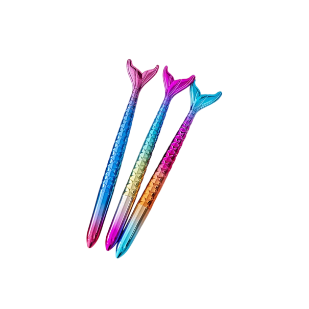 Mermaid Themed Gel Pen 17 cm 3 pcs Colourful Writing Supplies for Children School Colouring Drawing Diary Office Art Markers 1