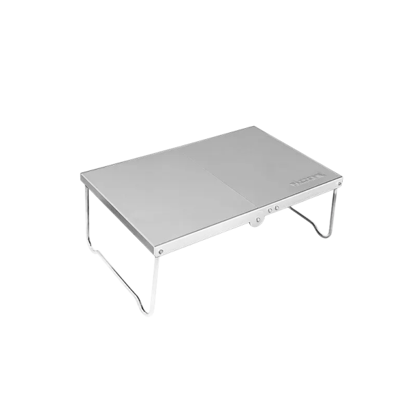 Mesa dobrável ultraleve em alumínio 32 x 21 x 12,5 cm Mesa de camping portátil para acampamento, caminhadas e piqueniques com saco de armazenamento prateado