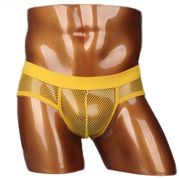 Mesh slips voor heren geel XS