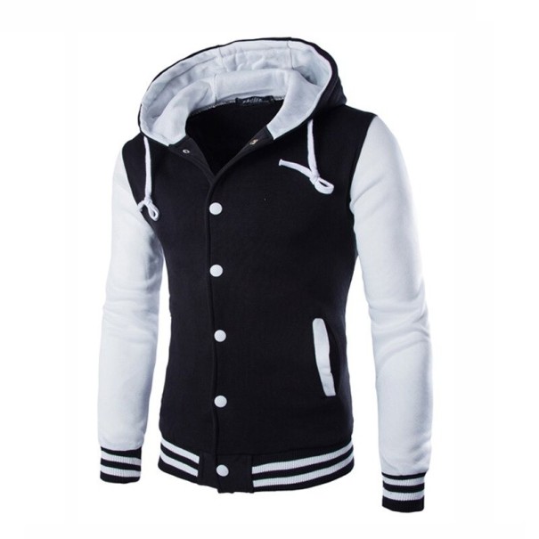 Męska bluza baseballowa F41 biały M