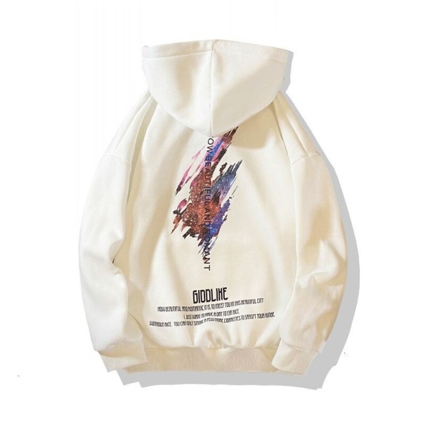 Męska bluza z nadrukiem F130 kremowy XL