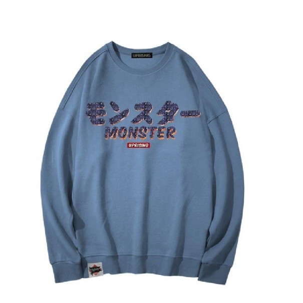 Męska bluza z nadrukiem F133 jasnoniebieski XS
