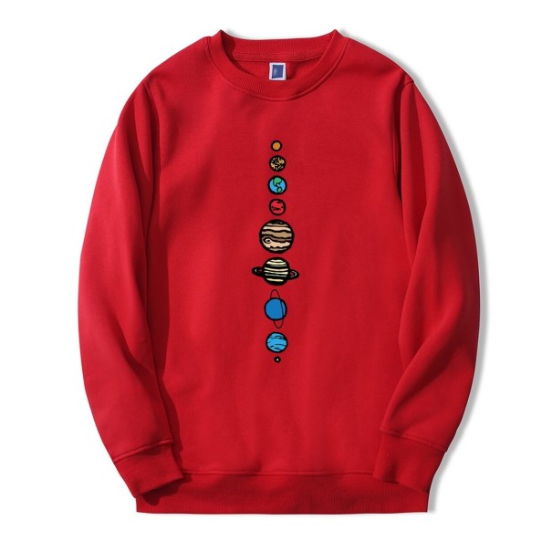Męska bluza z planetami czerwony XL