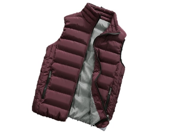 Męska pikowana kamizelka Cooper J3239 wino XXL