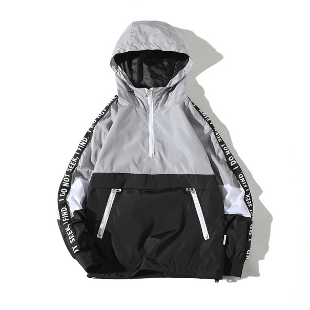 Męska stylowa kurtka hip-hopowa J2618 szary XL