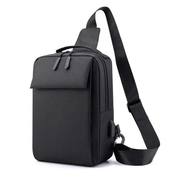 Męska torba na ramię z portem USB T409 czarny