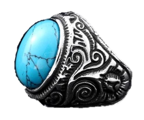 Męski gotycki pierścionek J2224 niebieski 12
