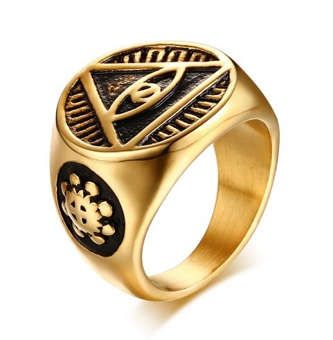 Męski pierścionek Oko Boga J1558 złoto 10