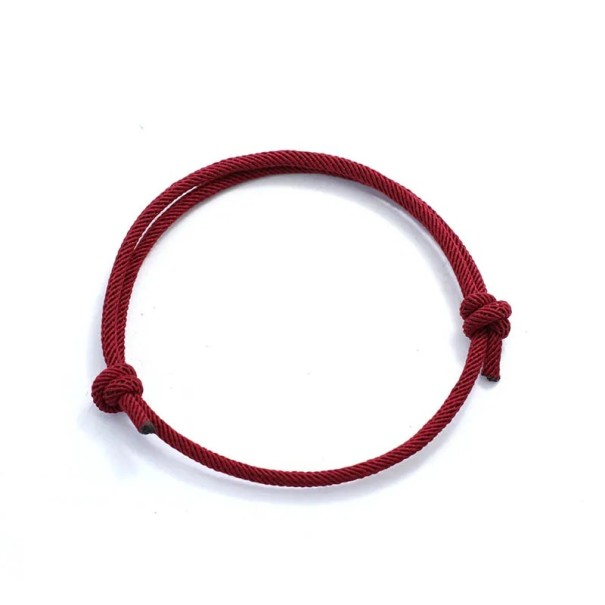 Męski sznurkowy bransoletka sznurka 4mm regulowany 16-28cm Nowoczesny design dla mężczyzn Z wysokiej jakości sznurkiem do codziennego noszenia wino