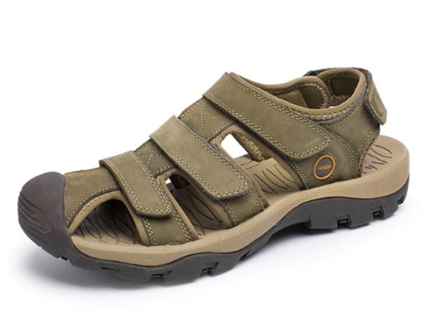 Męskie buty outdoorowe - Sandały Edward zieleń wojskowa 41