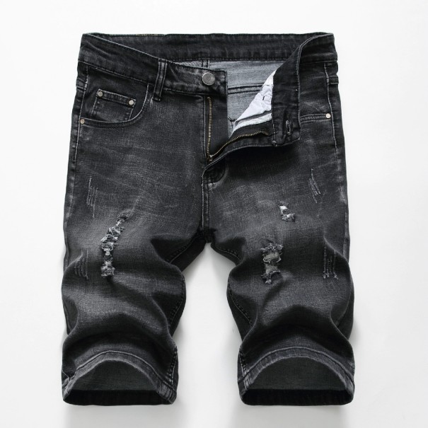 Męskie czarne jeansowe szorty 40 1