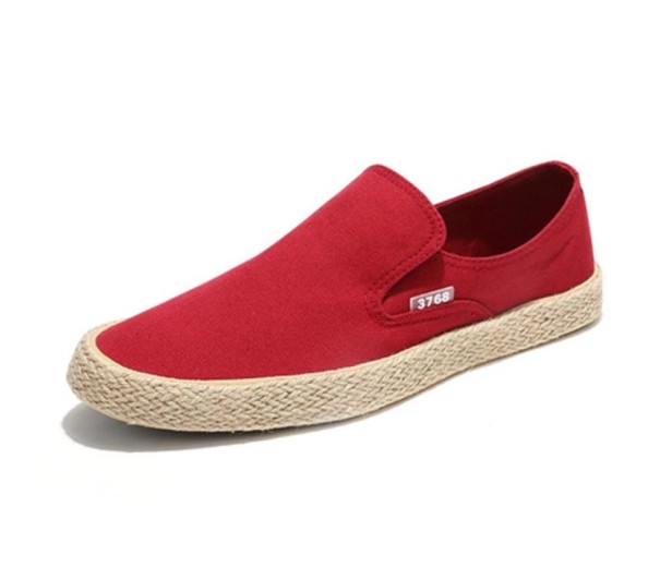 Męskie espadryle lniane John J2665 czerwony 41