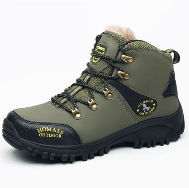Męskie nieprzemakalne buty zimowe J1494 zielony 40