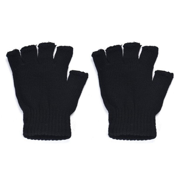 Męskie rękawiczki bez palców czarne 1