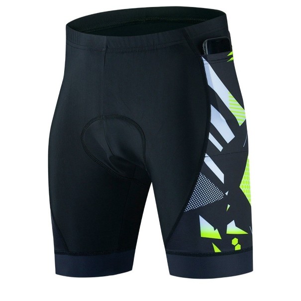 Męskie spodenki rowerowe P3774 neonowożółty L