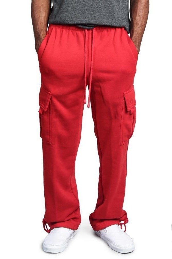 Męskie spodnie dresowe F1405 czerwony M