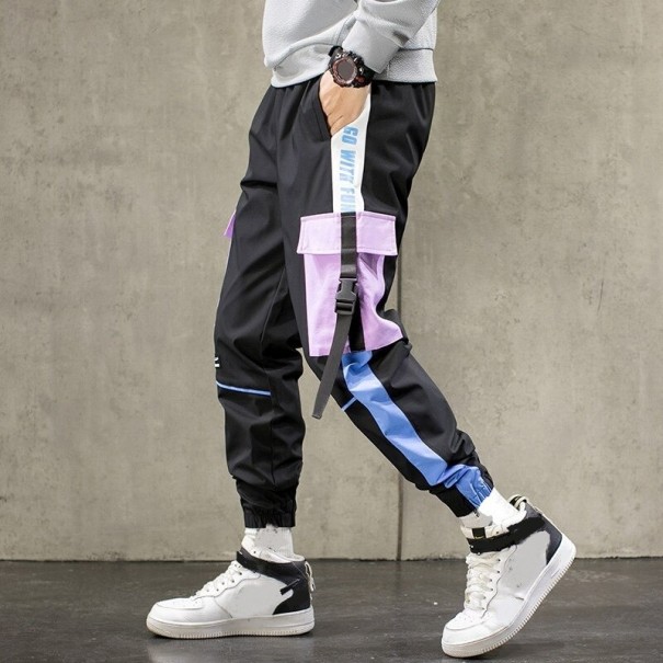 Męskie spodnie hip hopowe F1429 jasny fiolet L