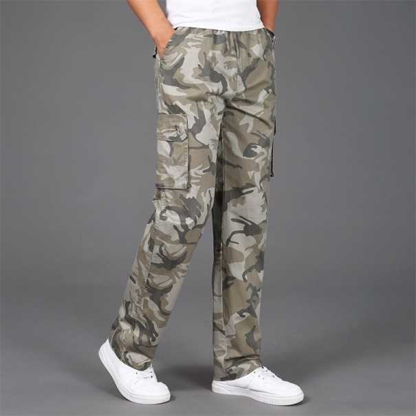 Męskie spodnie kamuflażowe F1746 khaki 3XL