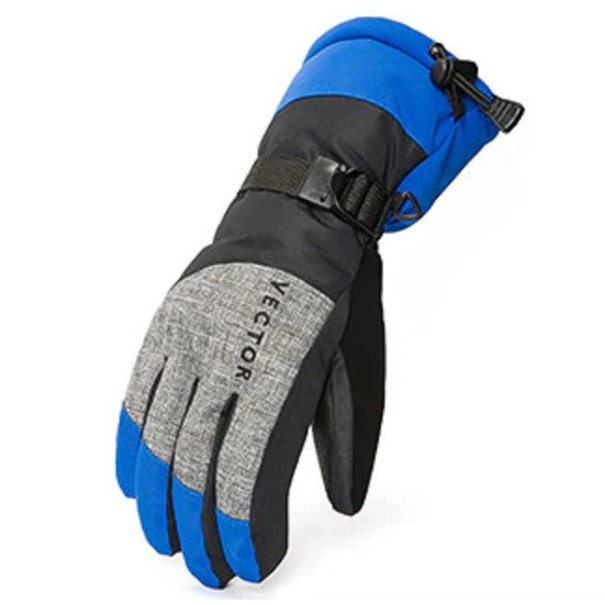 Męskie wodoodporne rękawice narciarskie J1485 niebieski XL