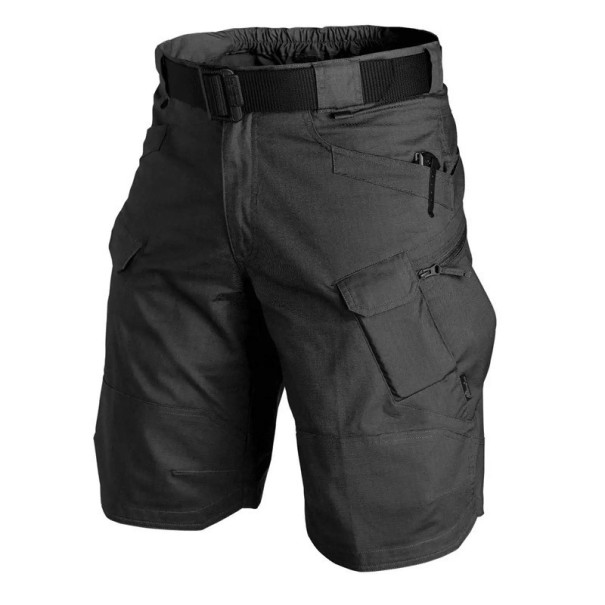 Męskie wodoodporne taktyczne szorty cargo, szybkoschnące, wojskowe szorty outdoorowe, oddychające, rekreacyjne szorty outdoorowe z kieszeniami czarny XXL