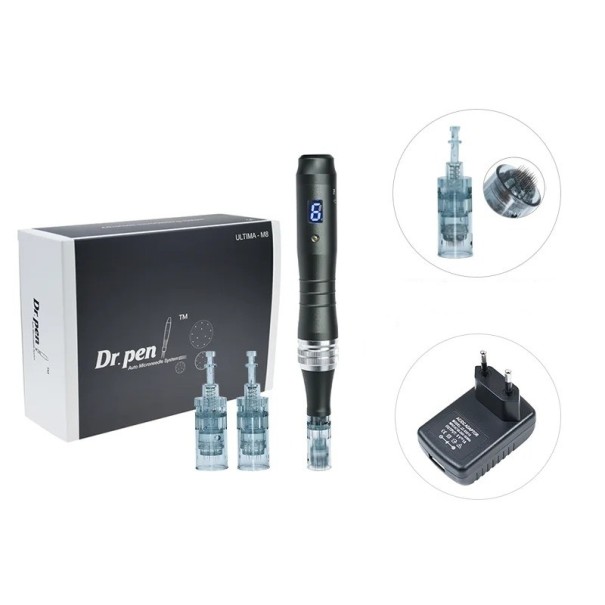 Mesotherapie-apparaat voor huidverjonging en bevordering van de haargroei met 6 snelheden LCD-scherm Microneedle-pen met 10 koppen met 36 punten 16,5 cm 1