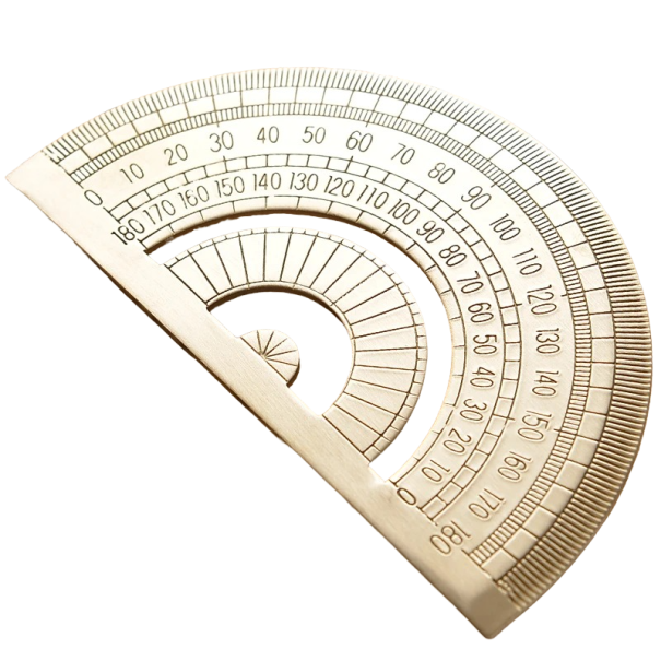 Messing-Winkelmesser für Schüler, Metall-Winkelmesser zum Zeichnen, Retro-Schullineal 1