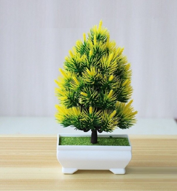 Mesterséges tűlevelű bonsai sárga