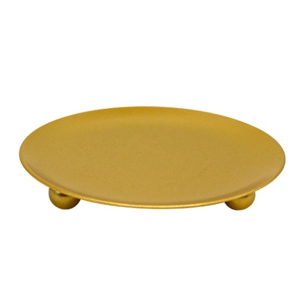 Metal Candle Holder 11 cm Round Cast Iron Candle Holder in Stainless Steel Elegant Candle Stand for Bathroom Wedding Party Decoration gold