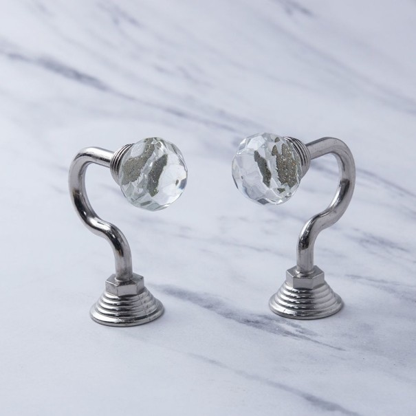 Metal Decorative Hooks 2 pcs silver