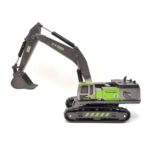 Metal Excavator Model Detailed Construction Miniature Realistic Metal Finish 1