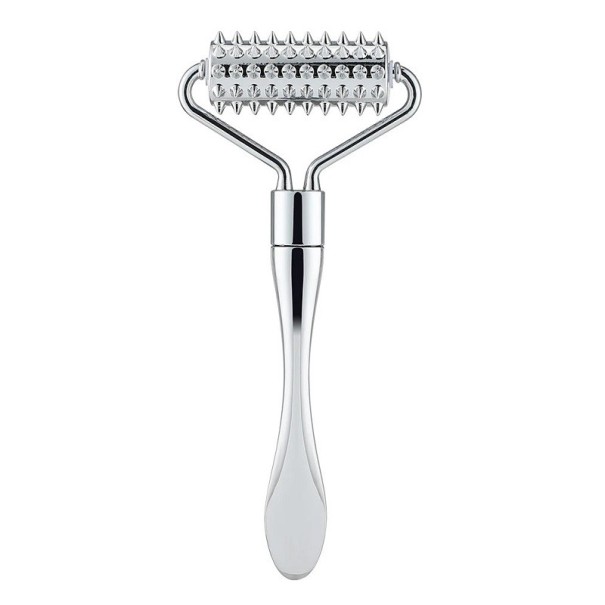Metal Facial Massage Roller with Spikes Pointed Roller for Facial Contours Stainless Steel Massage Tool for Facial Circulation 12 x 5.27 cm 1