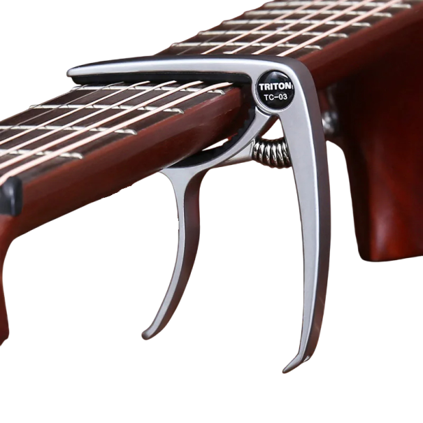 Metal Guitar Capo Made of Aluminium Alloy Universal Tuning Clamp for Acoustic and Electric Guitars Neutral Colours silver